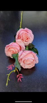 Fir trandafiri artificiali roz 80cm – flori decorative material textil